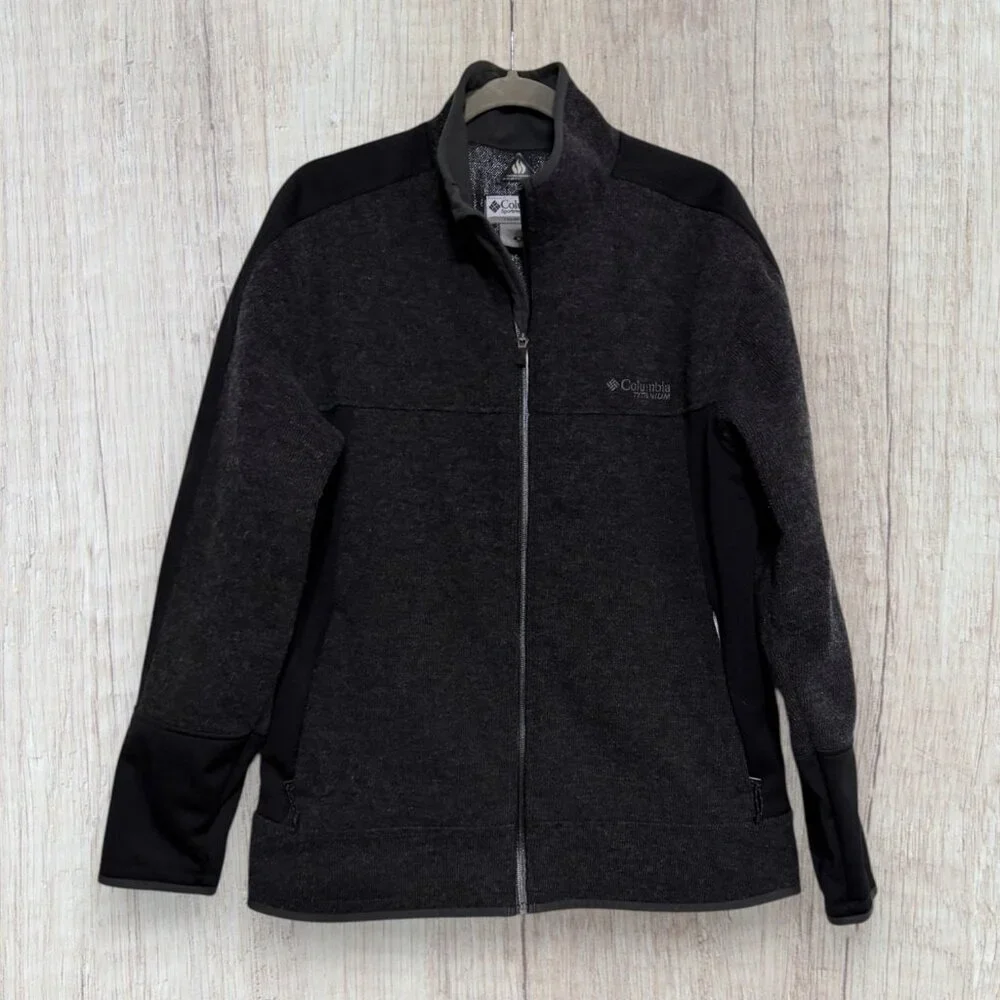Columbia Omni-Heat Sweater Jacket Aeroblock Full Zip Jacket Wool Thermal Mens M